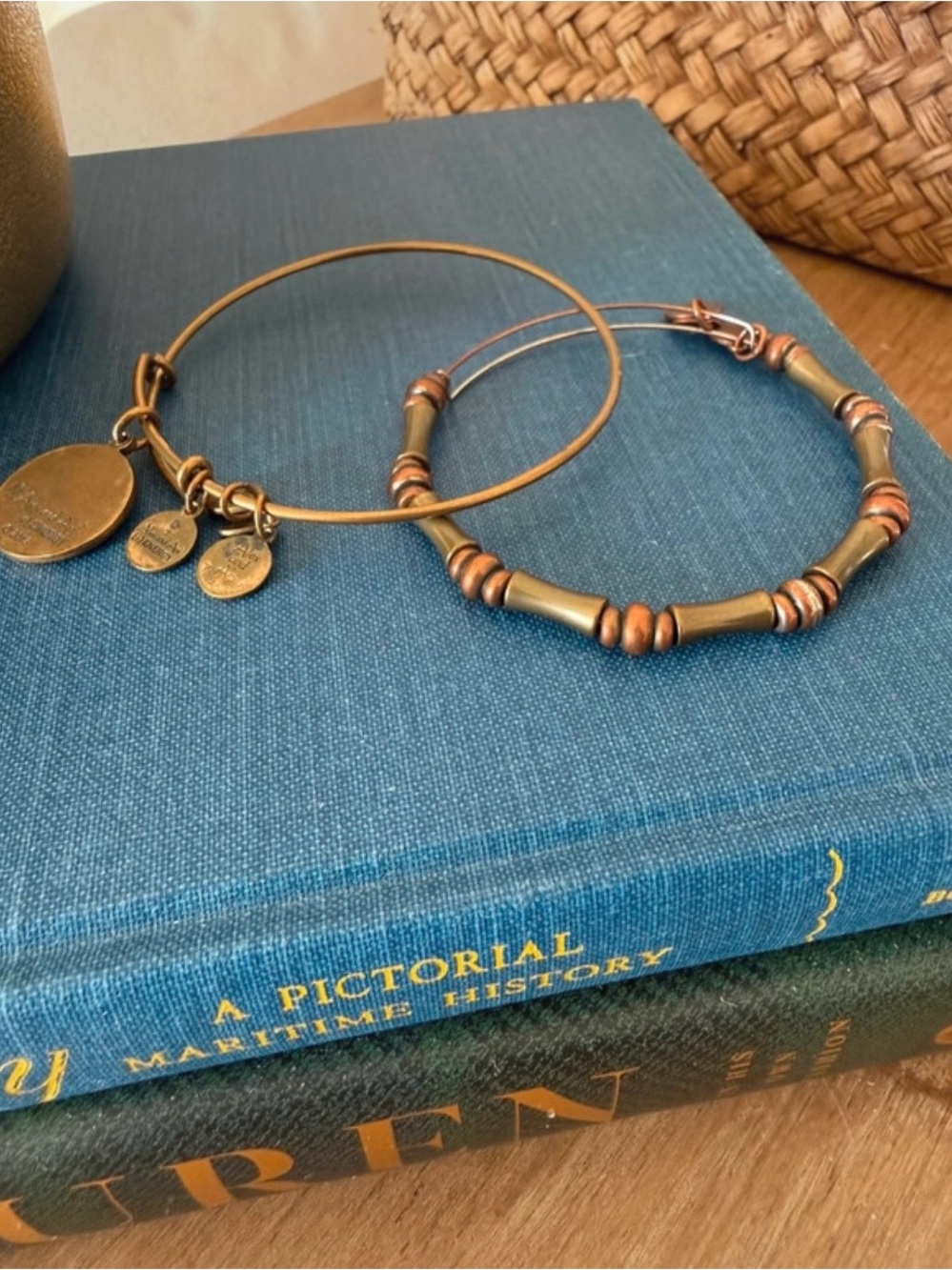 Alex and Ani Leo Zodiac Copper Tone Bracelet Bangle Set of 2